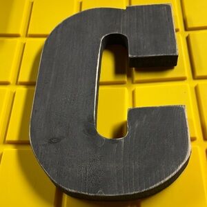 Rustic Black Wooden Letter C Wall Decor